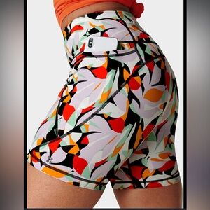 SWEATY BETTY Power Graphic-Print High-Rise Stretch-Woven Shorts